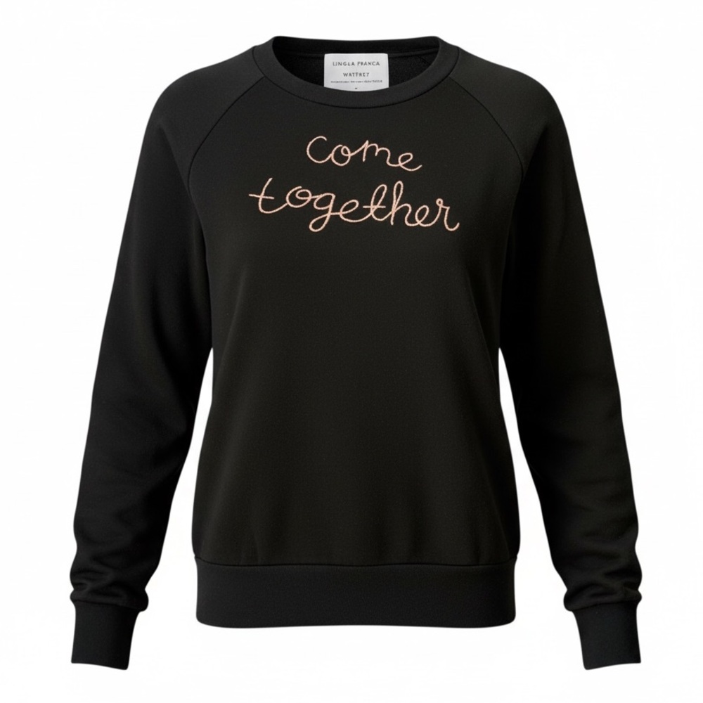 Black Lingua Franca x Whitney “Come Together” Embroidered Sweatshirt Size M